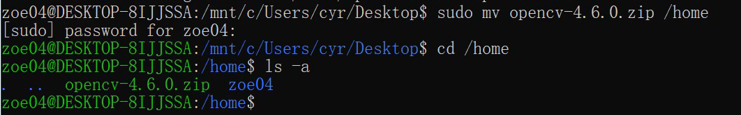 将opencv包放到/home目录下