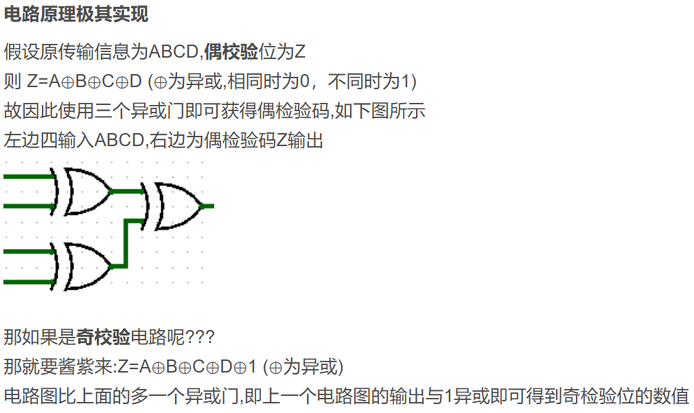奇偶校验的计算方法（代码思路）